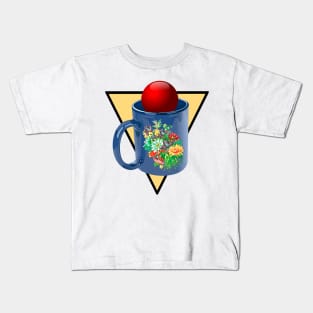 Flower mug and yellow triangle Kids T-Shirt